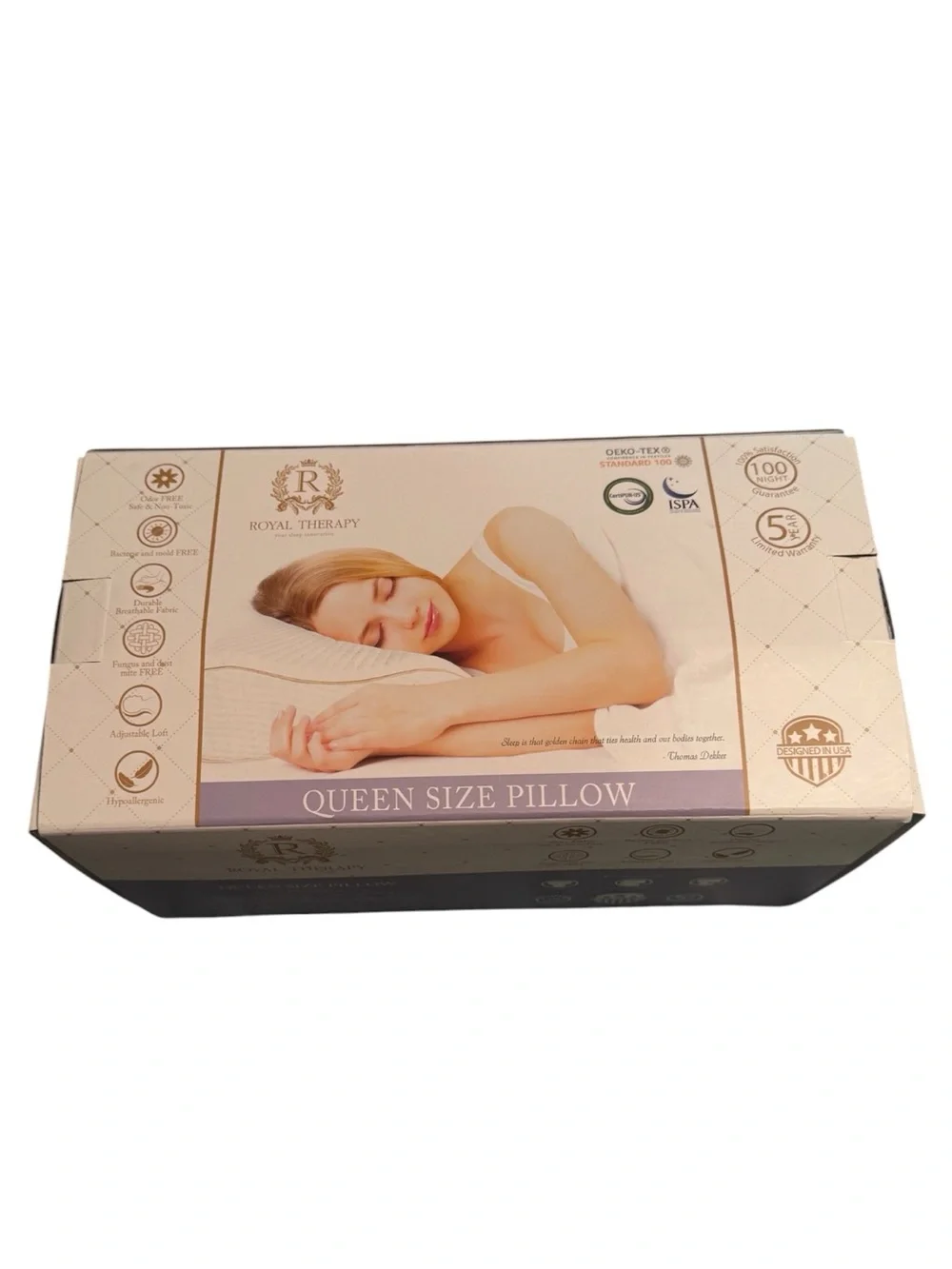 Royal Therapy Memory Foam Pillow, Queen Neck Pain Relief, Contour Cervical 3 lay